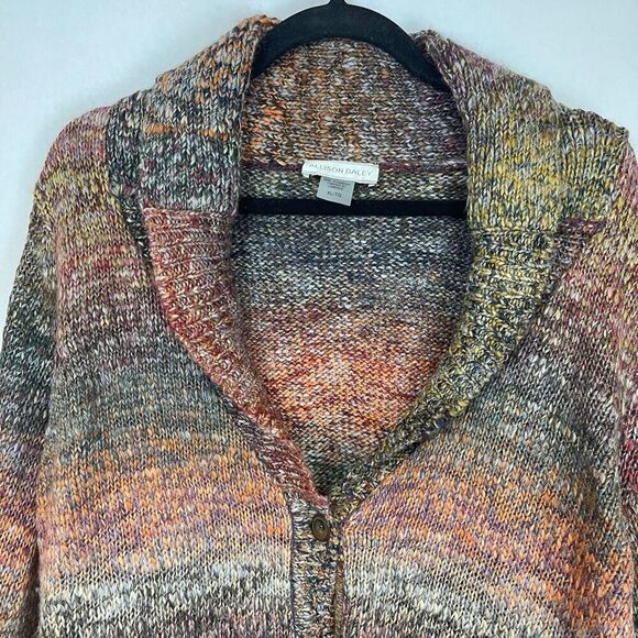 ALLISON DALEY Sweater Women's XL Multicolored Knit Striped Button Down Cardigan - Picture 3 of 11